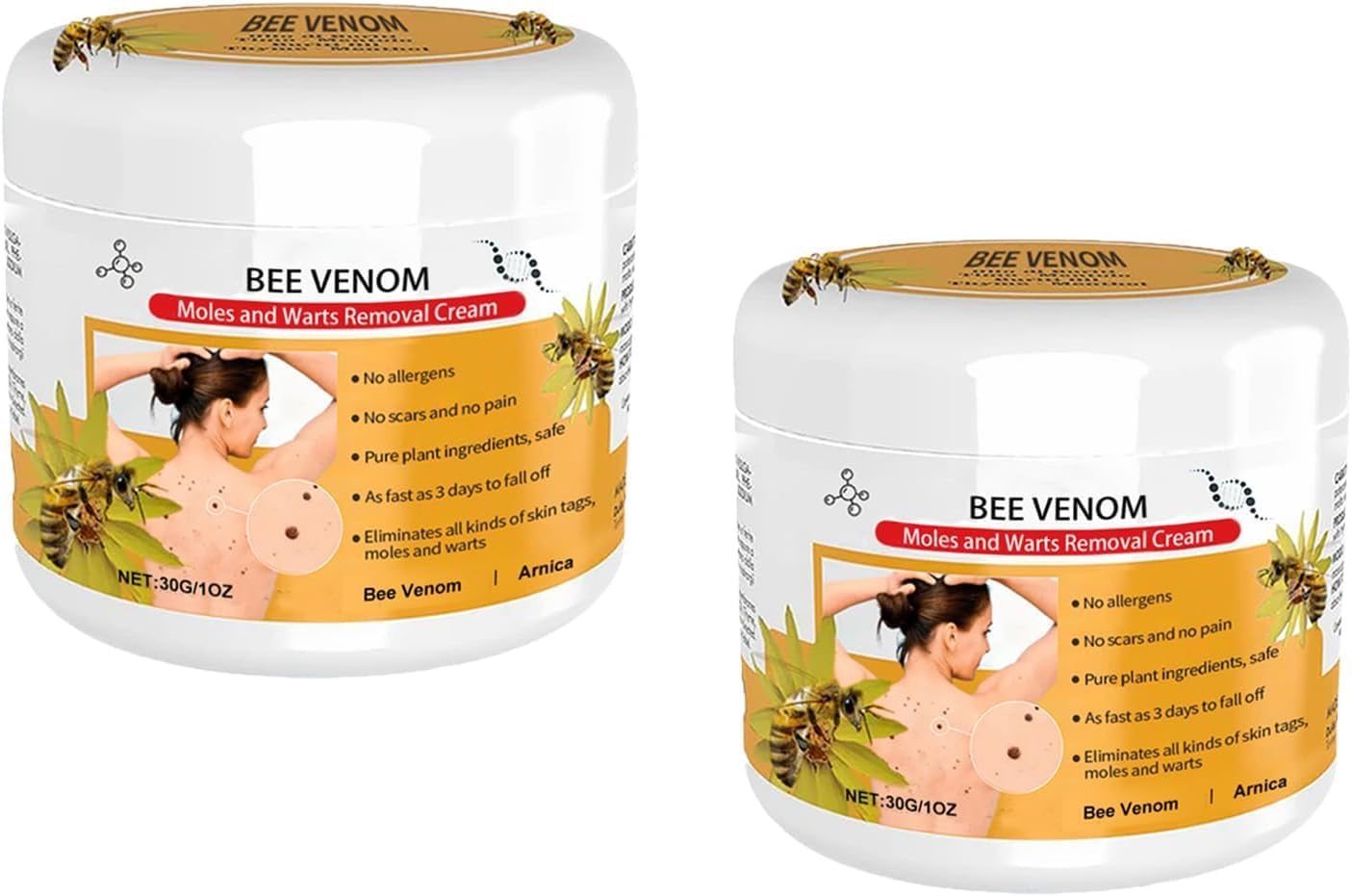 2PCS Bee Venom Repair Cream, New Bee Venom Correcting Gel,Bee Venom Wart and Tag Remover,Bee Venom Hydrating Moisturizing Cream for All Skin Types