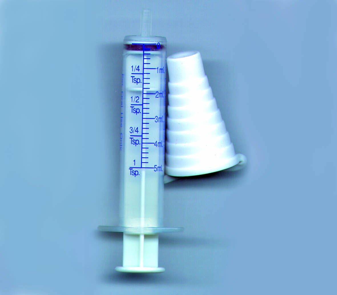 Dreambaby Baby Medicine Syringe - Clear Measurements Marks for Accurate Dosage - 5Ml Syringe with Cone Shaped Adapter for Easy Medicine Drawing image number 1