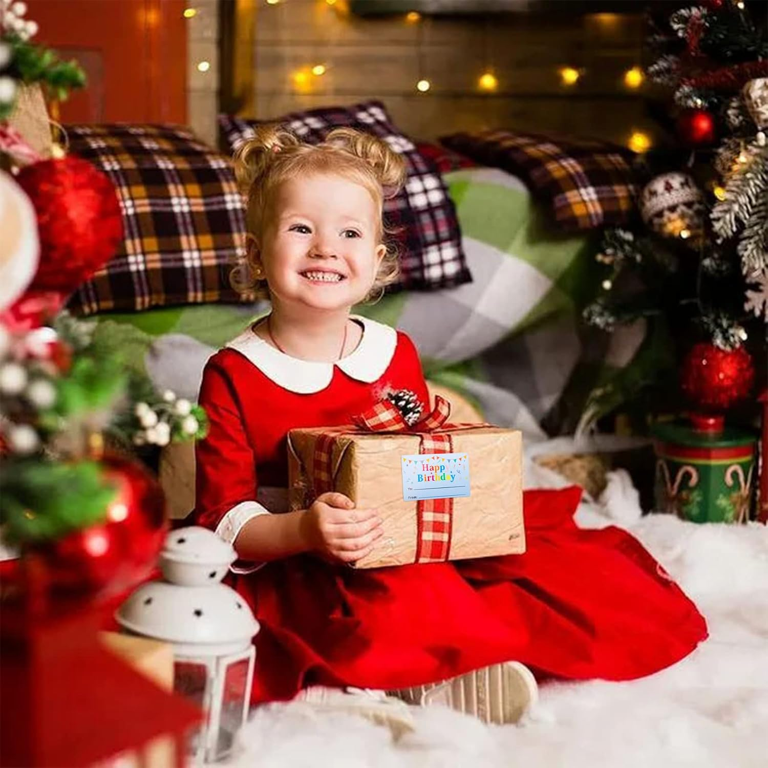 Anwyll Happy Birthday Name Stickers - 100 Pcs 3X2 Inch Self-Adhesive Birthday Present Stickers for Party, Gift Wrapping, Envelope Seals image number 1