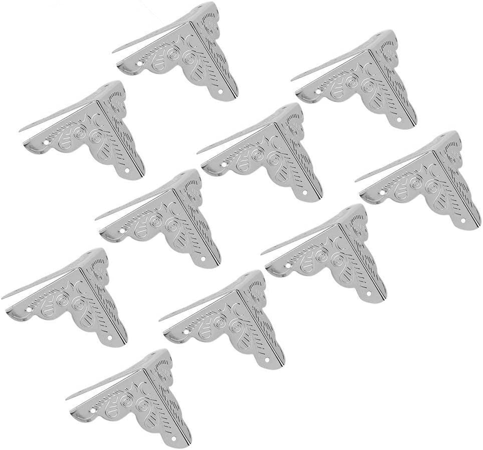 12 Pcs/Pack 24Mm Antique Metal Corner Protector Furniture Corner Protectors Guards Vintage Decorative Box Desk Edge Covers for Wooden Cabinet Box Furniture(Silver) image number 1