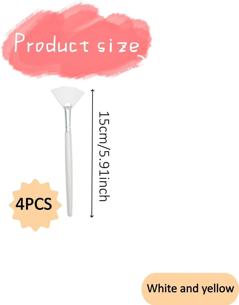 Zxjsisy 4 PCS Face Mask Brush, Mask Applicator Brushes, Sex and Hairless Moisturizing Application Tools, Soft Mud, Clay and Charcoal Mixed Mask Brushes image number 1