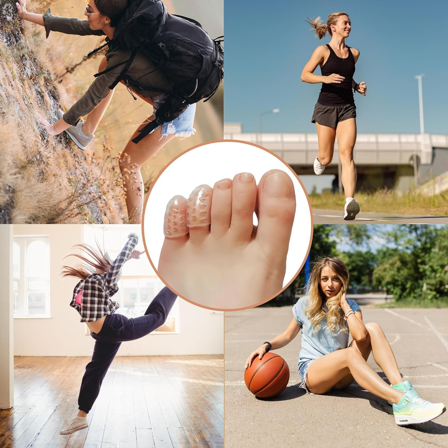 50 Pcs Silicone Toe Protectors Women, Gel Anti-Friction Toe Protector Breathable, Soft Clear Little Toe Protectors Women, Toe Sleeves for Corns, Blisters and Pain Relief (White) image number 4