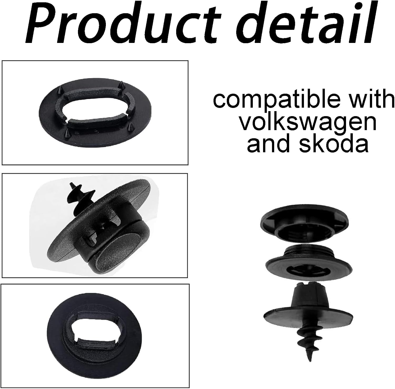 Zvorgath Car Floor Mat Retainer Clip, Car Accessories, anti Slip Buckle,Rotating Button Floor Mat Anti-Slip Buckle, Compatible with Volkswagen and Skoda, 4 Pcs image number 2