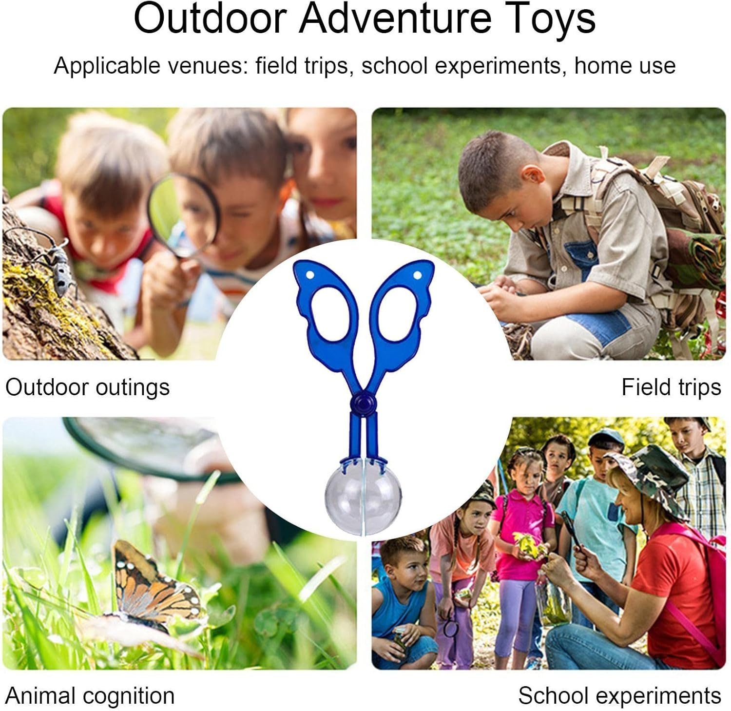 Bugs Catcher Toy | Bugs Insect Scissor for Children,Skill Development Toy Nature Exploration Observation for Outdoor Adventure Games Seta-Au - 10 Pcs Blue Insect Clip image number 5