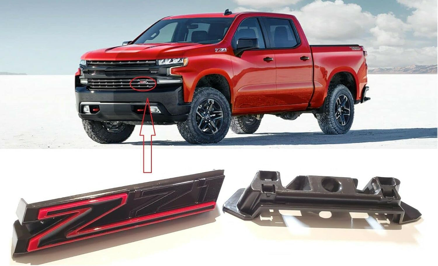 2Pcs 6.2L Emblems 3D Hood Badge Logo Compatible Replacement for Silverado 1500 2500HD (Glossy Black), 345Z171DU-1