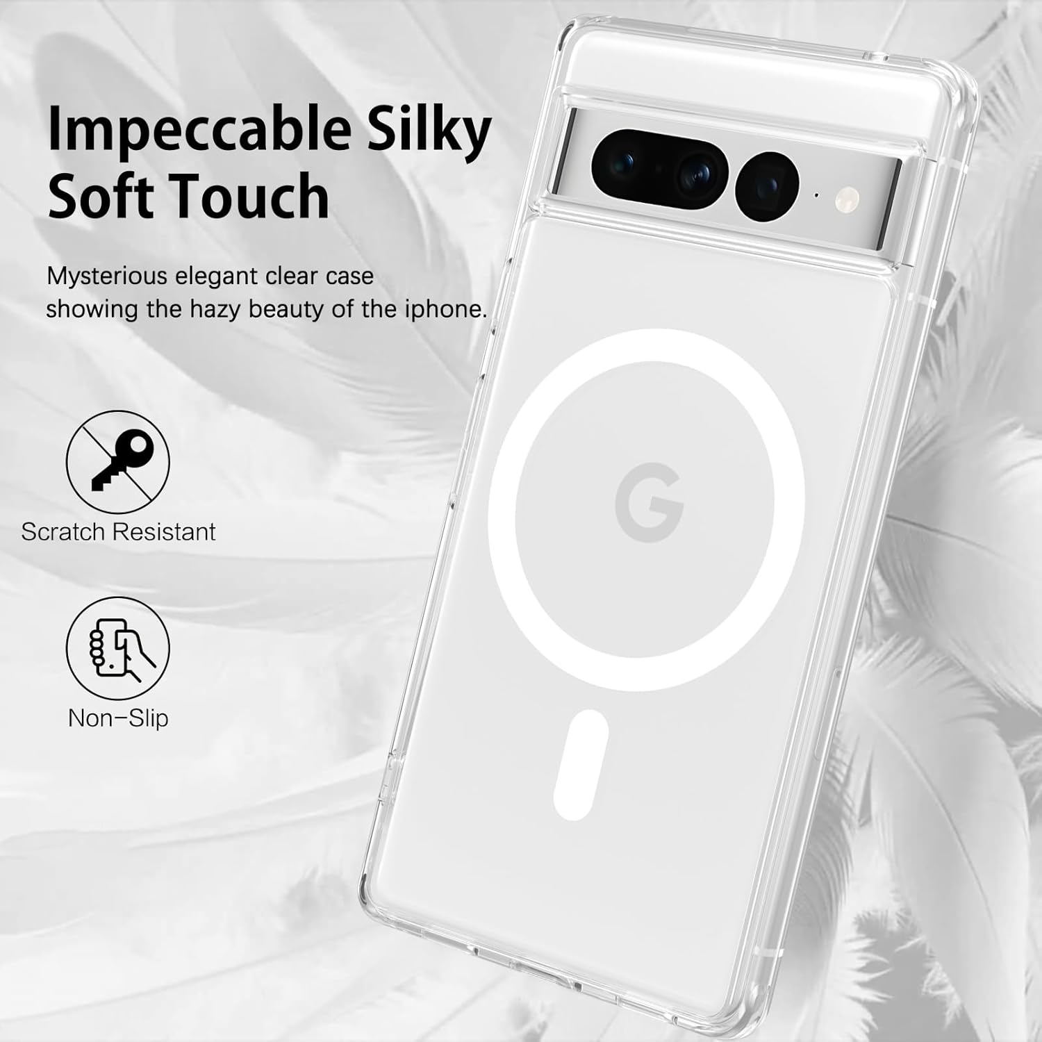 BENTOBEN for Google Pixel 7 Pro Case, Magnetic Ultra Transparent Slim Phone Cases Support Wireless Charging, Anti-Yellowing Shockproof Full-Body Protective Cover for Google Pixel 7 Pro 6.7 Inch, Clear image number 3