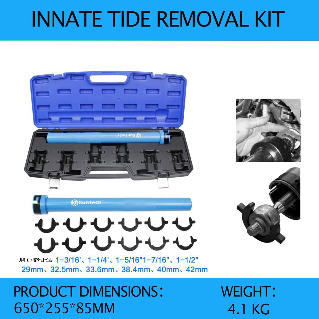 Inner Tie Rod Removal Tool Kit, Inner Tie Rod Tool for Tie Rod Removal and Installation, Master Inner Tie Rod Tool Set with 12 Crowfoot Adapters 1/2 Inch Drive Tube image number 4