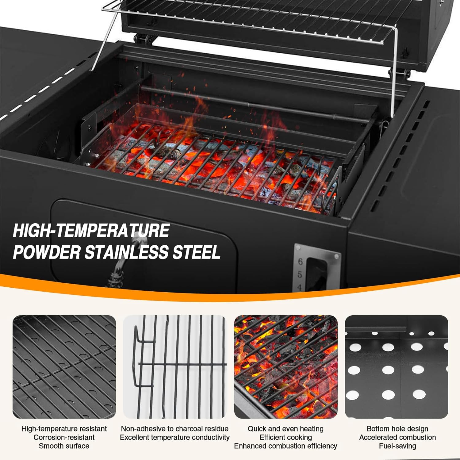 PS9900 15-28 Inch Charcoal Tray Replacement Parts for Smoke Hollow,Charcoal Basket for 47183T-21 6500 6800 8500 47183T HC4518L PS9500 SH5000 SH7000 SH19030119 SH19030219 SH9916 Smoke Hollow Grill Part image number 1