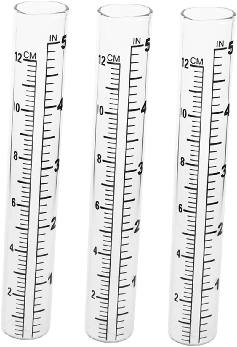 Gatuida 3Pcs Transparent Rain Gauge Replacement Tubes for Accurate Outdoor Rainfall Measurement Easy Quick Installation for Garden Lawn Visible Water Level Tube image number 1