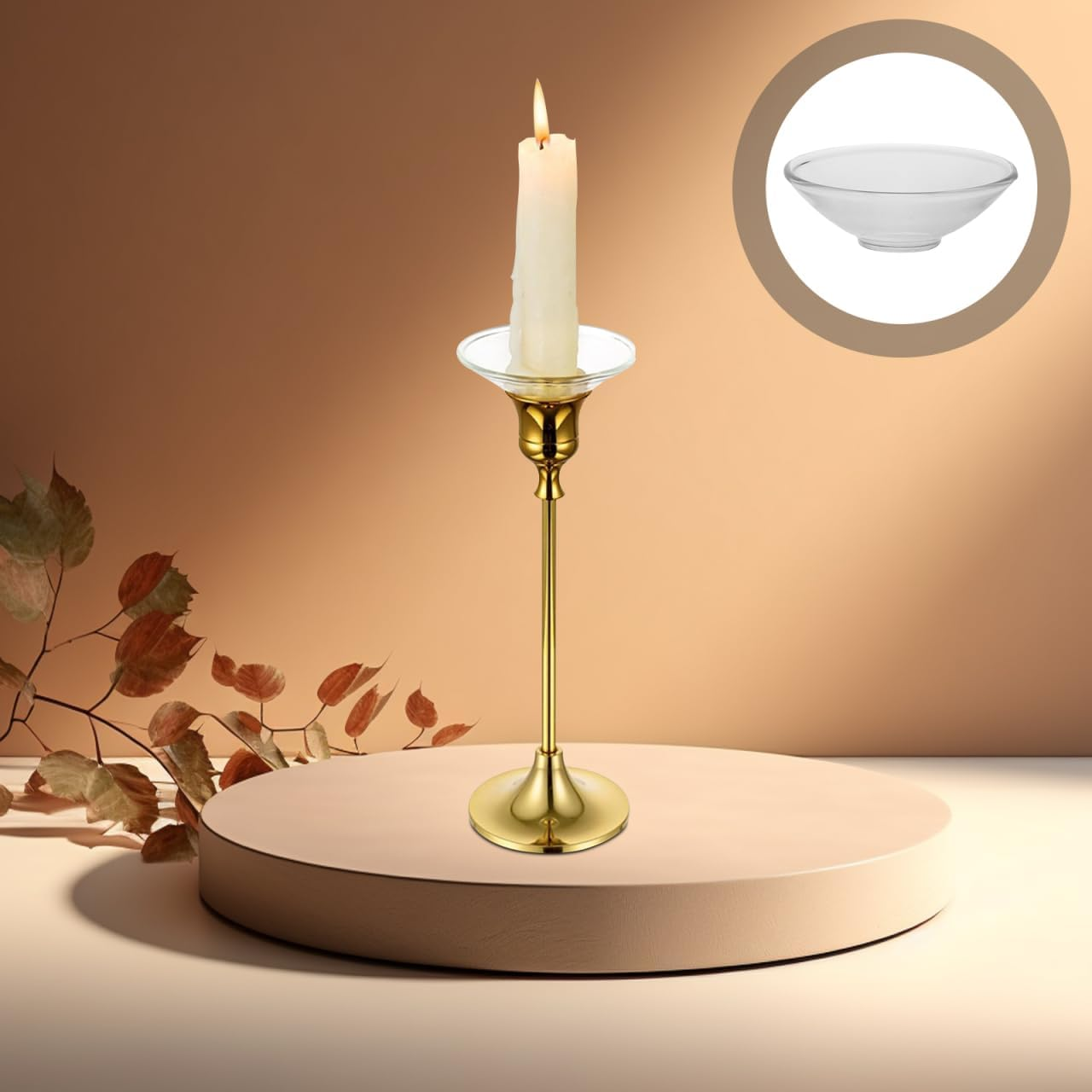 Mobestech 12Pcs Candle Drip Catcher Clear Glass Wax Drip Catcher Fluted Candle Holder Stylish Candle Drip Protectors for Home Restaurant Hotel