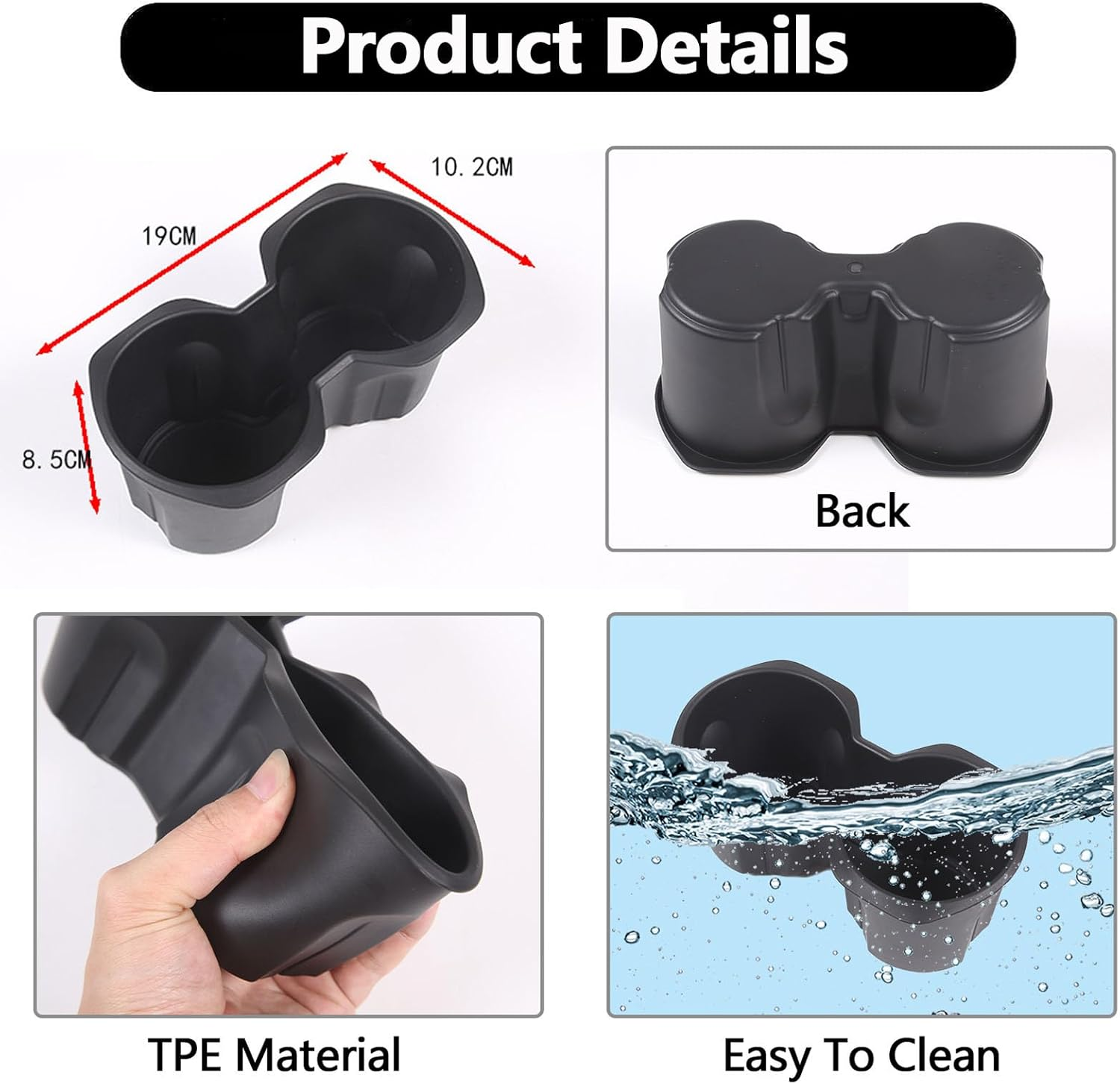 Centre Console Water Cup Holder Bottle Holder Storage Box for B@-MW X1 U11 2023 2024 2025, Shockproof Sturdy Cup Holder Insert, Practical Silicone Car Accessories image number 3