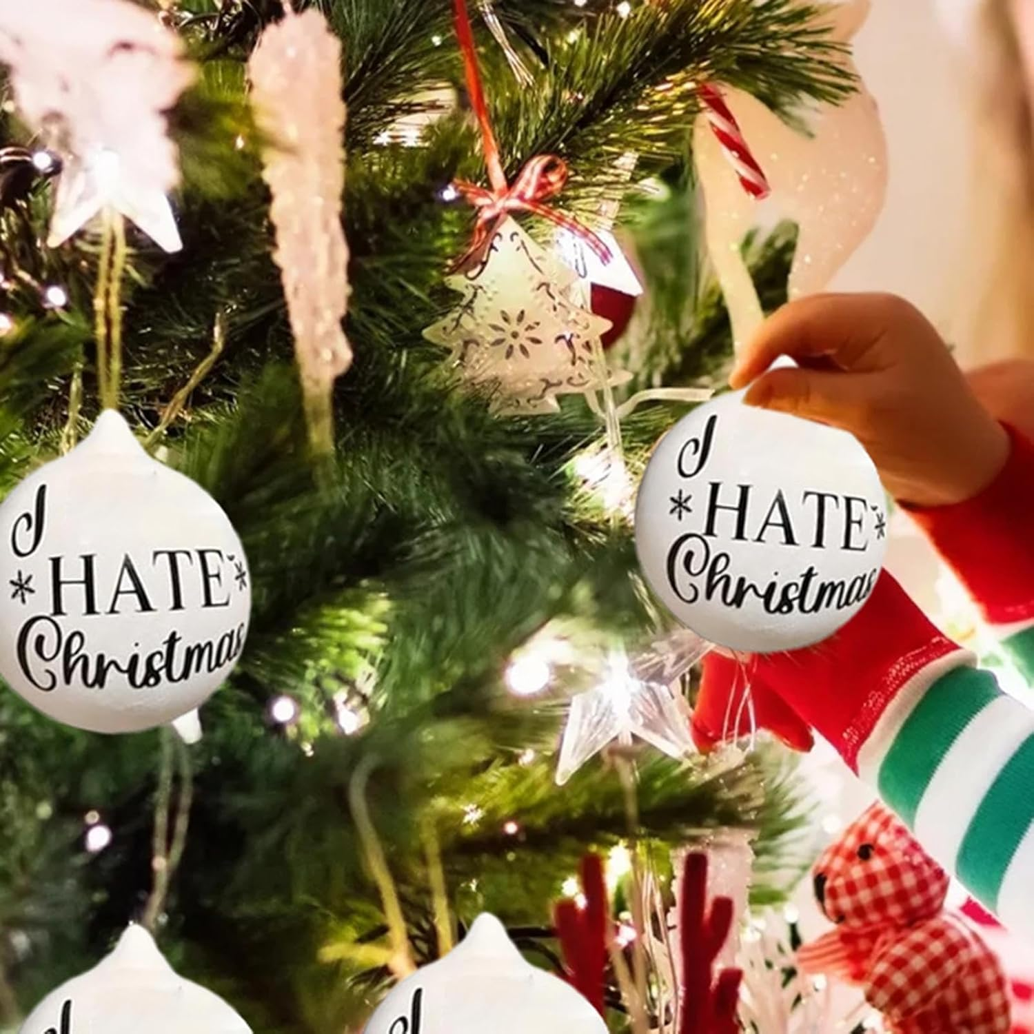 Christmas Funny Offensive Bauble | Rude Christmas Baubles | Hanging Christmas Tree Decorations with Humorous Phrases | Rude Baubles Ball Christmas Ornaments for Home Decor image number 3