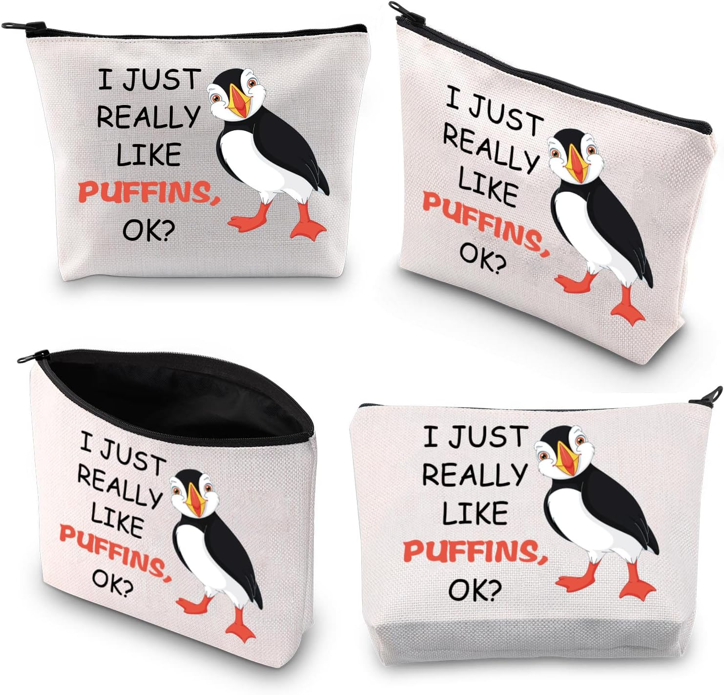 BDPWSS Puffins Gifts Puffin Bird Makeup Bag Puffin Bird Lover Gift Seabird Animal Lover Gift Puffin Bird Makeup Case I Just Really like Puffins, Just like Puffins image number 4