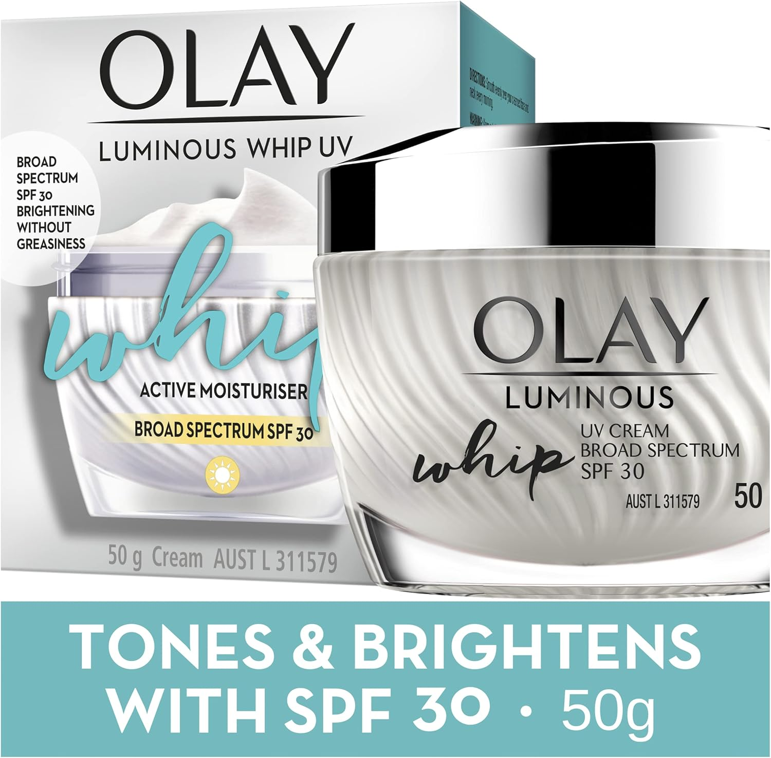 Olay Regenerist Luminous Whips Face Cream Moisturiser UV SPF 30 50G image number 3