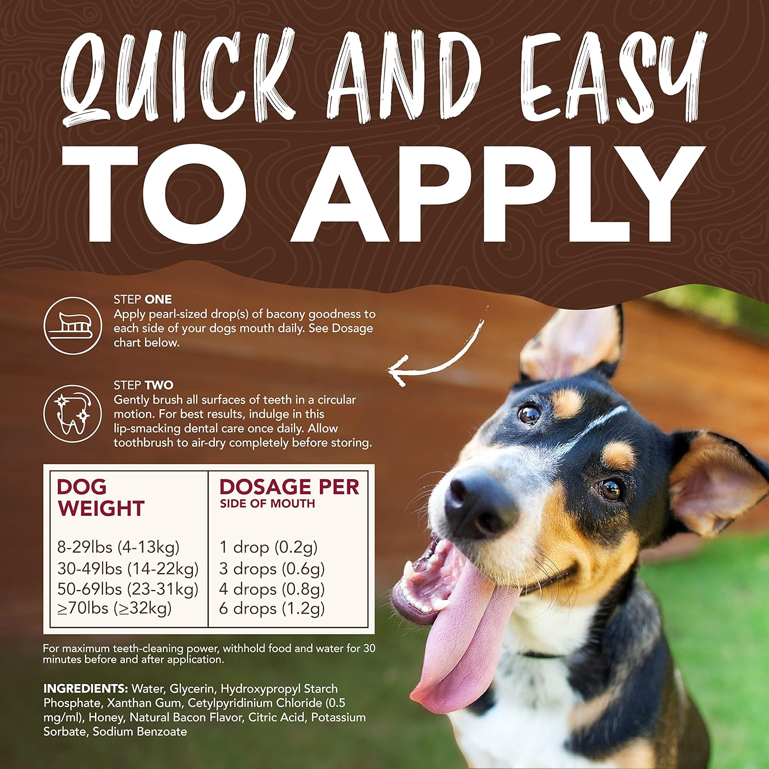 Tropiclean Enticers Teeth Cleaning Kit for Dogs Hickory Smoked Bacon Small/Medium