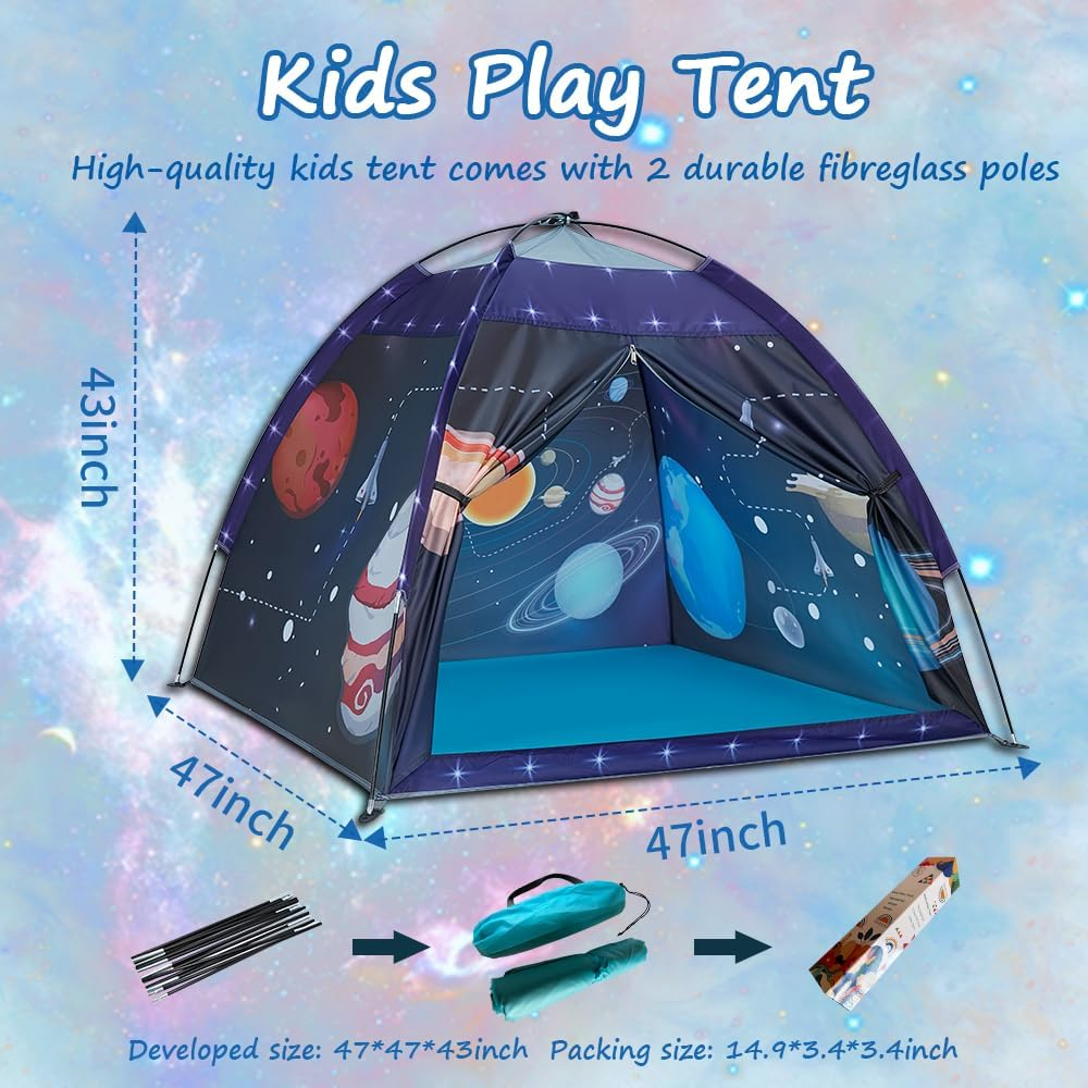 Space World Play Tent-Kids Galaxy Dome Tent Playhouse for Boys and Girls Imaginative Play Popup Tent for Kids Indoor/Outdoor Fun,Perfect Kid&rsquo;S Gift- 48" X 48" X 43" image number 5
