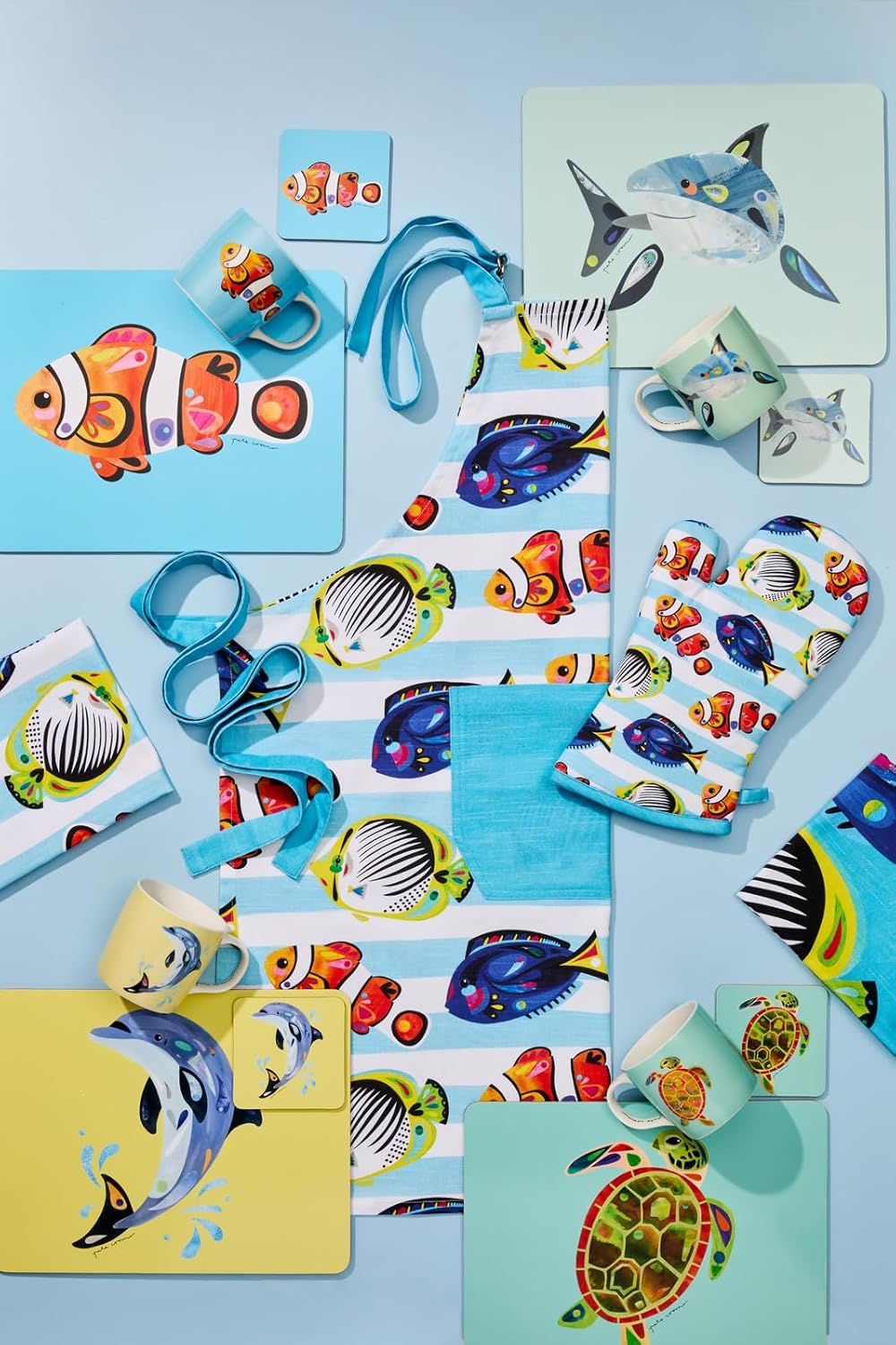 Maxwell & Williams Pete Cromer Ozzie Ocean Cotton Oven Glove image number 1