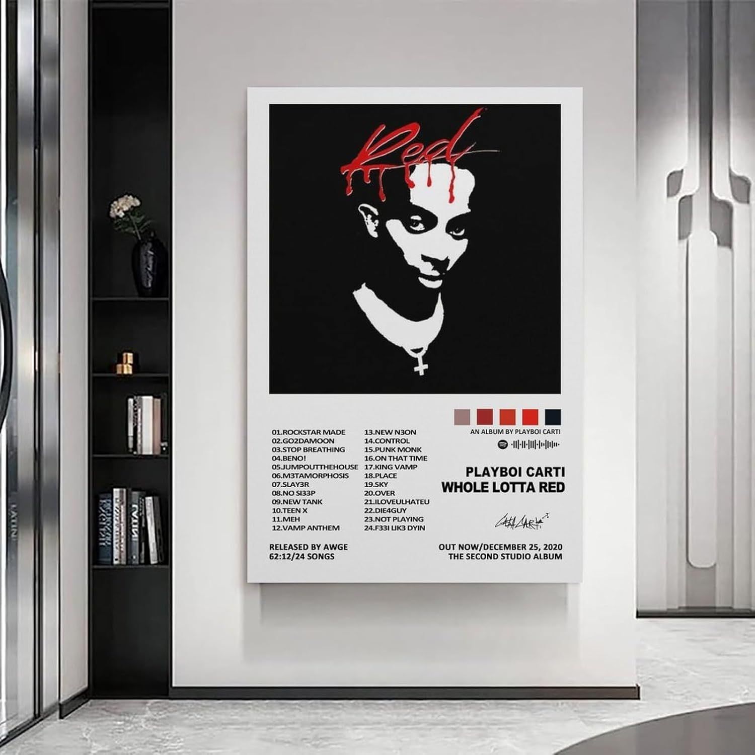 Playboi Poster Carti Whole Lotta Red Music Album Poster Canvas Painting Wall Art Picture Home Decor Print for Bedroom Living Room Dorm Study Bar Office 12X18Inch(30X45Cm) image number 2