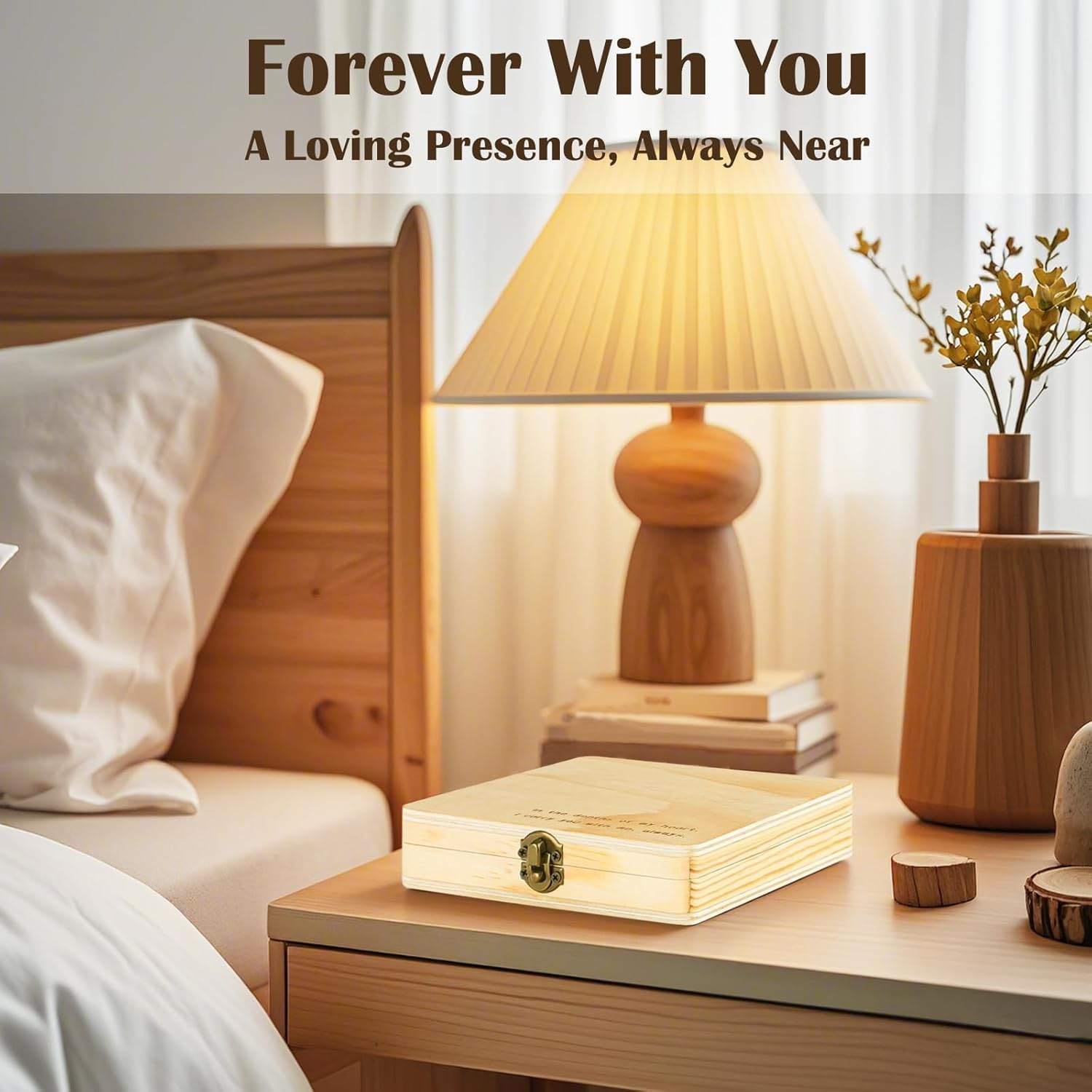 Miscarriage Gifts for Mothers, Memorial Box for Pregnancy Loss, Wooden Angel Baby Keepsake with Storage for Photo & Ornament - Comfort Sympathy Bereavement Gift for Parents, Mom and Dad image number 5