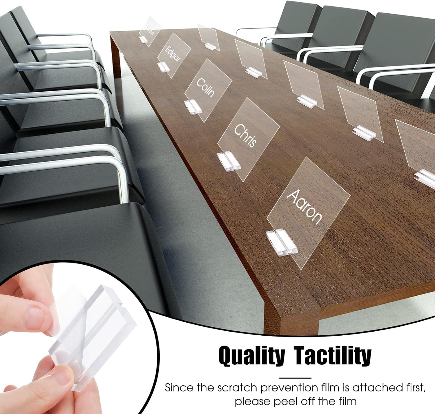 10 Pieces Acrylic Stands Clear Place Card Holders, Acrylic Sign Holders Table Number Stands with Card Slot Table Display Wedding Sign Holders Stand for Numbers Photos Office Menu Meeting image number 5