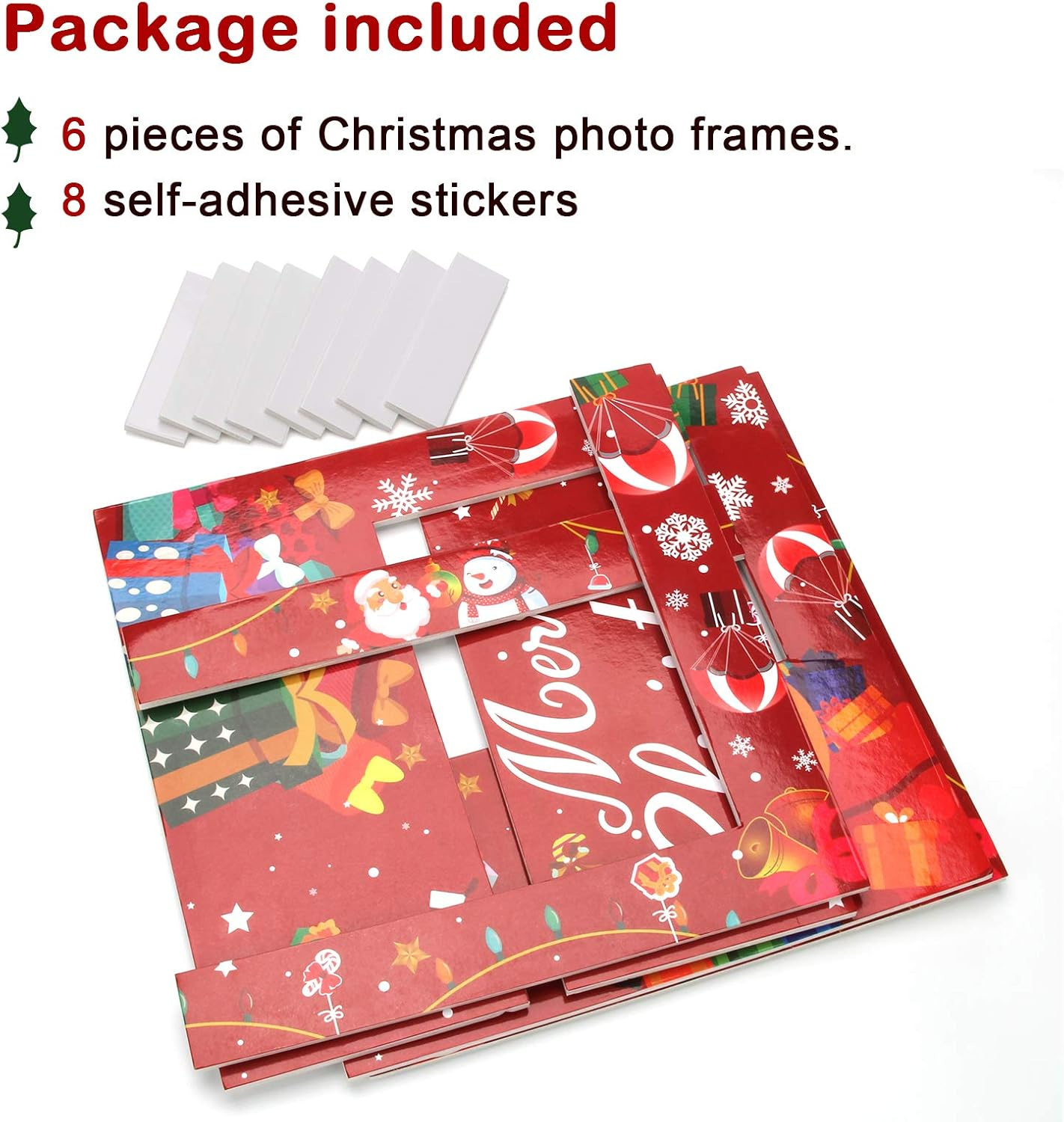 Ahier Christmas Photo Booth Frame, Christmas Photo Booth Props Frame, Selfie Picture Frame Backdrop Event Xmas Holiday Winter New Year Party Supplies Decorations image number 5