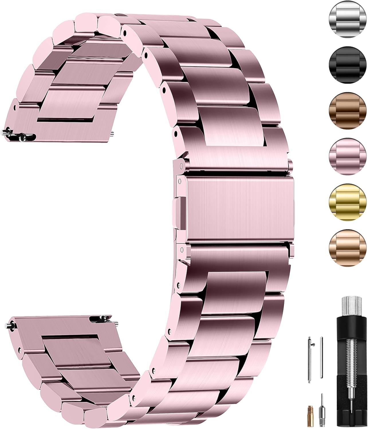 Fullmosa Quick Release Watch Strap, Stainless Steel Watch Band 16Mm, 18Mm, 20Mm, 22Mm or 24Mm