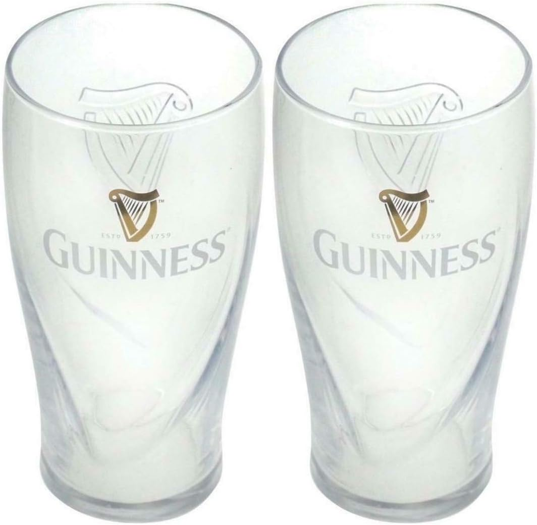 Guinness Logo Unisex Pint Glass Transparent, Glass, 2 Count (Pack of 1) image number 1