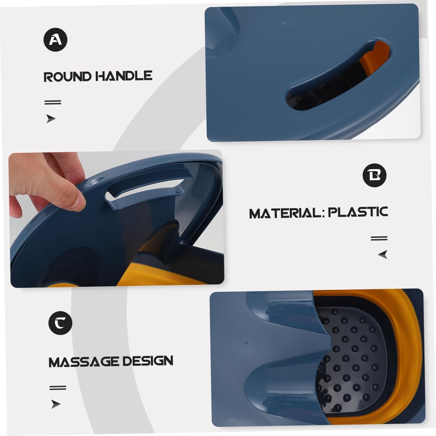 Beatifufu 1Pc Foot Soak Basin Portable Foot Massage Tub for Home Use Temperature Lock Baffle for Relaxation and Fatigue Relief image number 2