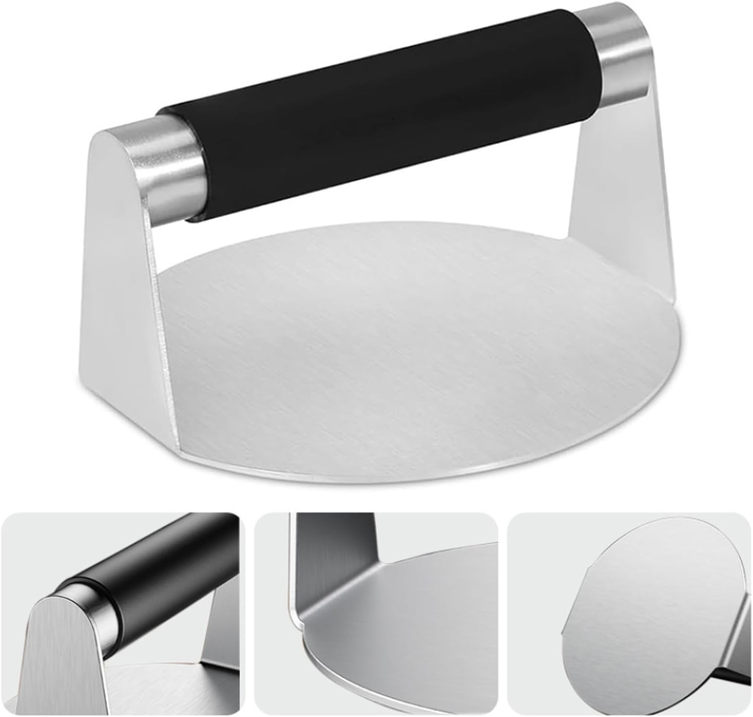 Grillpress BBQ Smash Burger Press Heavy Duty, 14Cm round Stainless Steel Patty Smasher with Heat-Resistant Silicone Handle for Juicy Hamburgers, Chicken, Paninis & Sandwiches image number 3