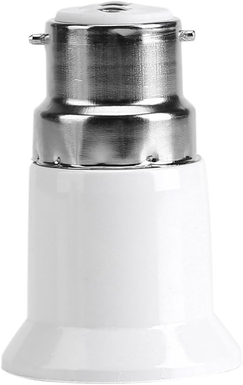 Bulb Adapter with Plug Base, 5Pcs Bulb Converter B22 Male to E27 Female, the Housing Adopts Fireproof, Heat Resistant, Anti-Aging Pc Material and Has Good Insulating Properties image number 4