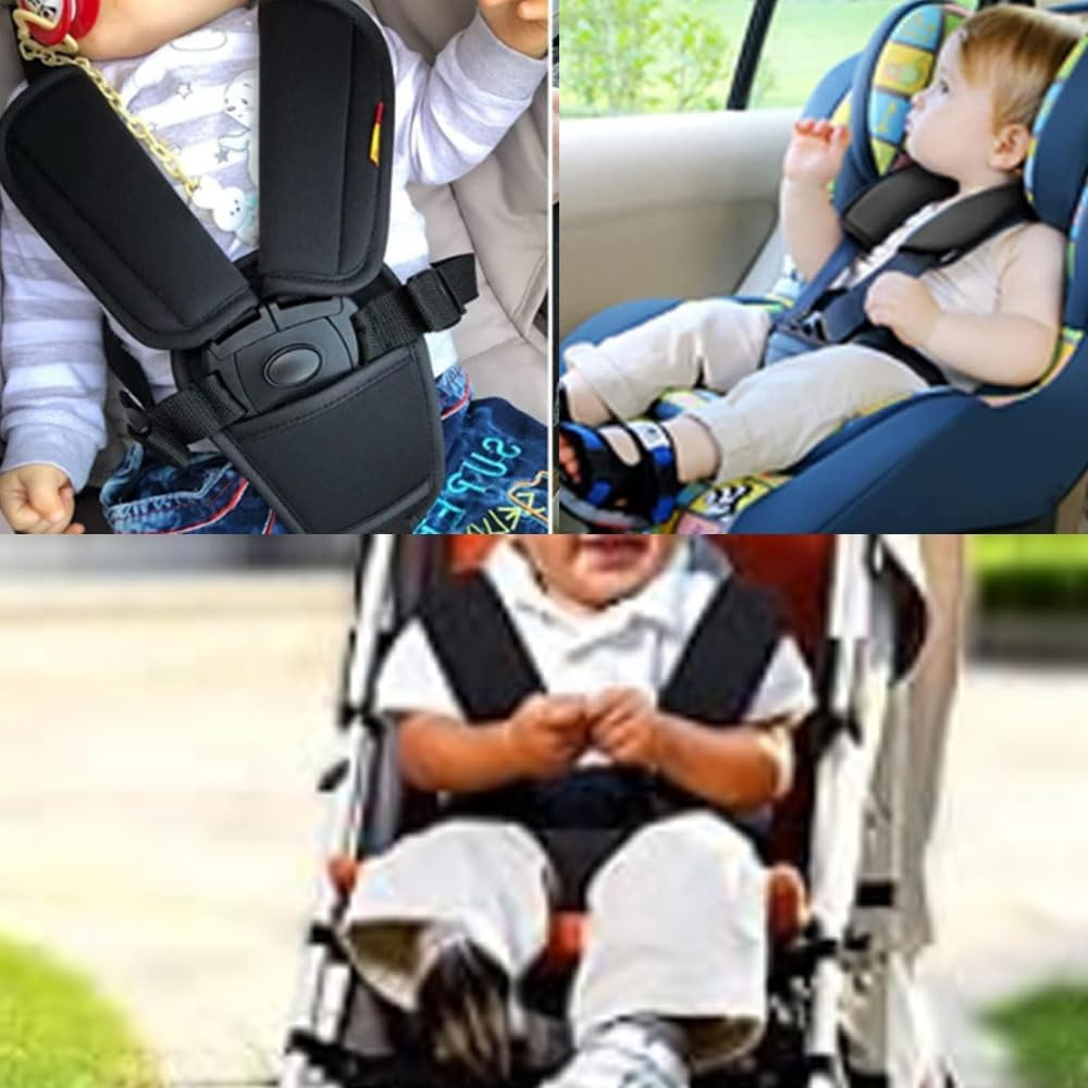 Belts Pads Shoulder Strap Baby Stroller Car Seat Strap Universal Baby Stroller Car Seat Strap Covers Soft Seat Belt Cushion Fits Most Car Seat image number 1