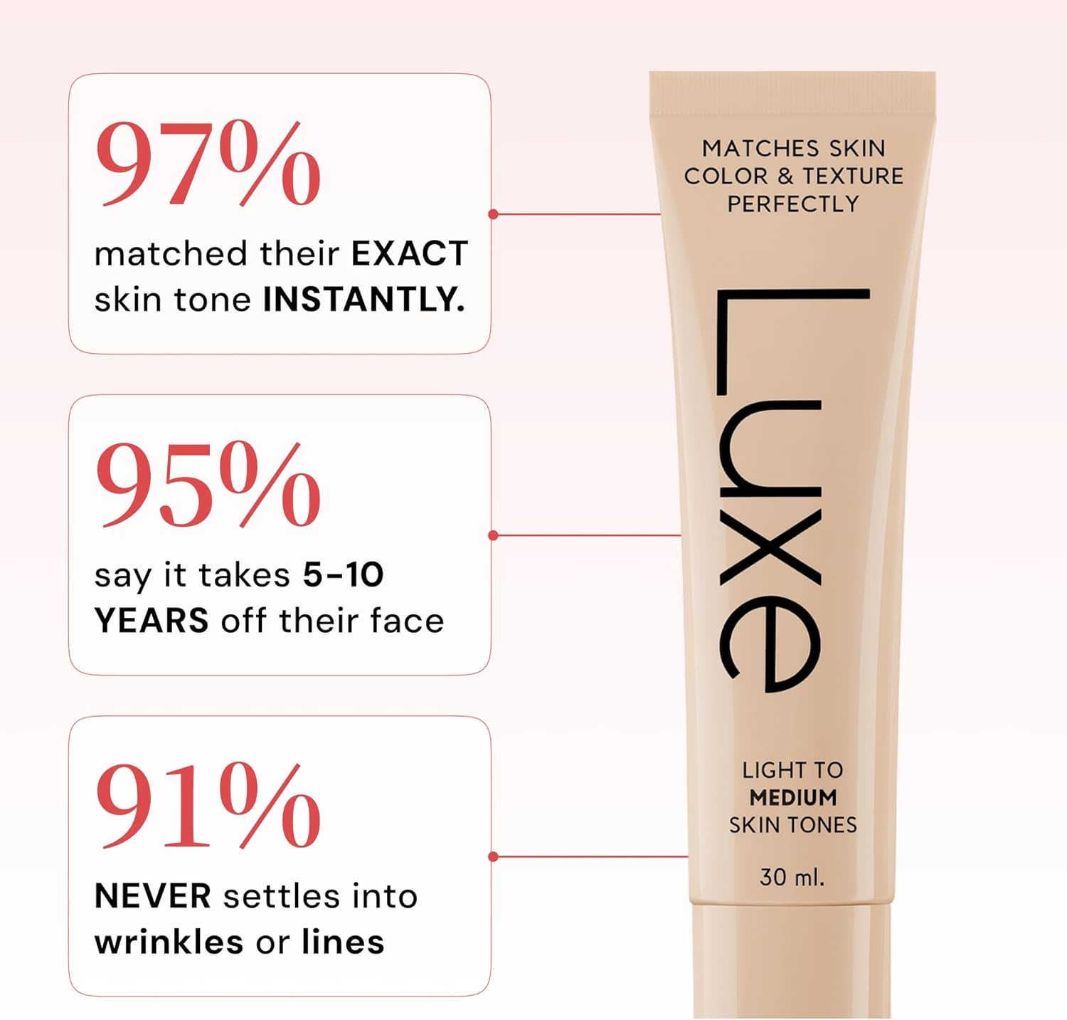 Luxe Color Changing Foundation for Women &ndash; Instantly Adapts to Your Skin Tone &ndash; Buildable Light-To-Medium Coverage &ndash; 12-Hour Wear &ndash; Natural Dewy Finish image number 6
