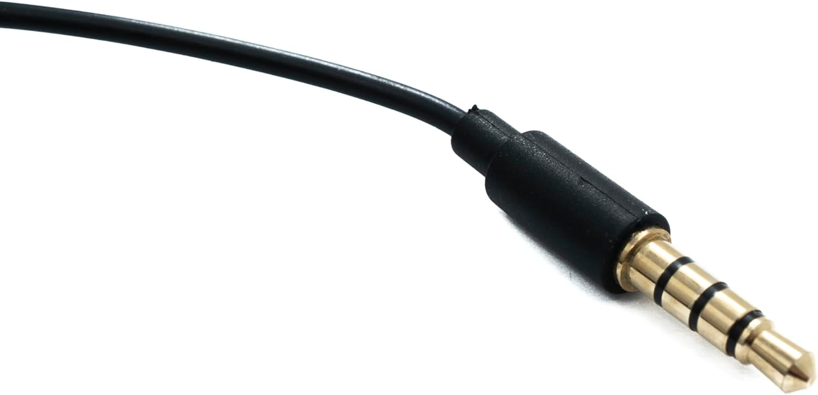 SYSTEM-S Mono In-Ear Headphones 120 Cm AUX Jack TRRS 3.5 Mm Plug Microphone