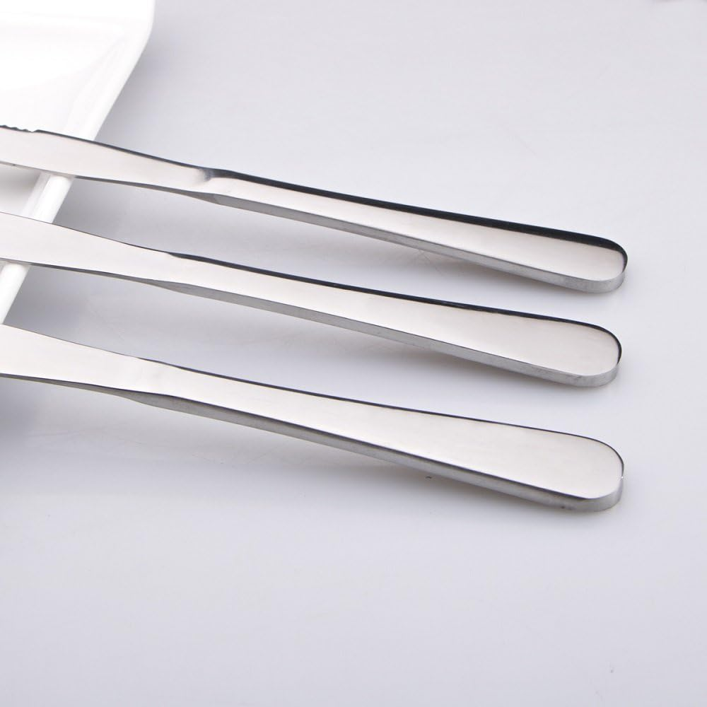 Berglander Stainless Steel Steak Knives Heavy Duty Steak Knife for Chefs Great for BBQ Weddings Dinners Parties Homes Kitchens Flatware Cultery Set Silverware Pack of 6 image number 3