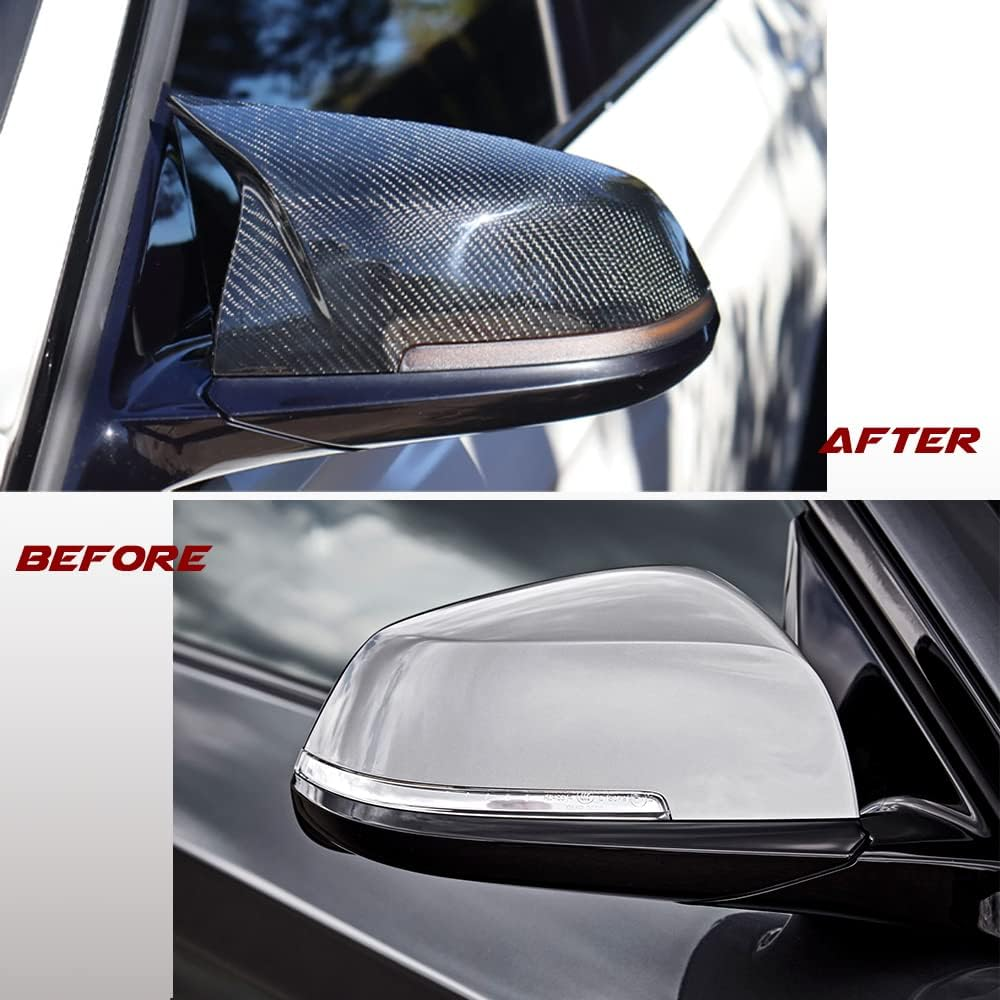 Gaofeiltf Carbon Fiber Mirror Caps Covers Fits for BMW F30 F20 F22 F23 F31 F32 F33 F36 F87 M2 X1 E84 Side Door Rearview Mirror Cap Trim Accessories Direct Replacement