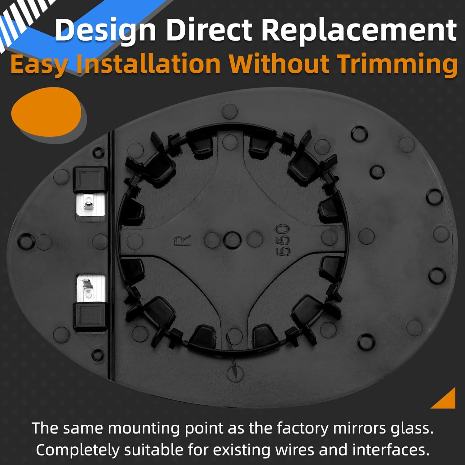 Right Side Mirror Replacement for Mini Cooper 2007 2008 2009 2010 2011 2012 2013 2014 2015 - Right Side Mirror Glass, Rear View Mirrors Glass with Power Heated image number 4