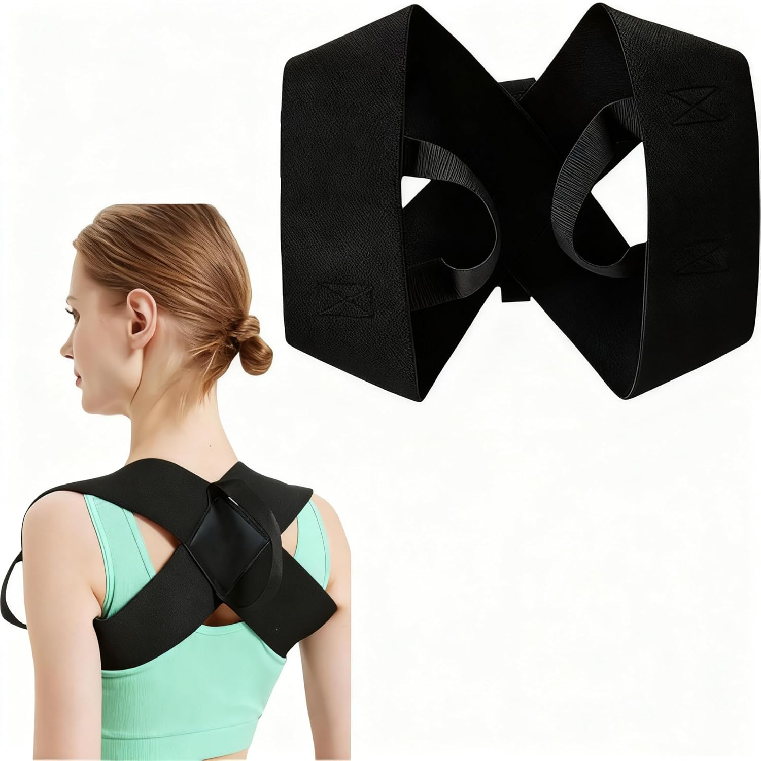 Posture Corrector for Women & Men, Breathable Back Brace for Neck, Shoulder & Back Pain Relief, Adjustable Posture Support for Desk/Computer/Phone Use image number 3