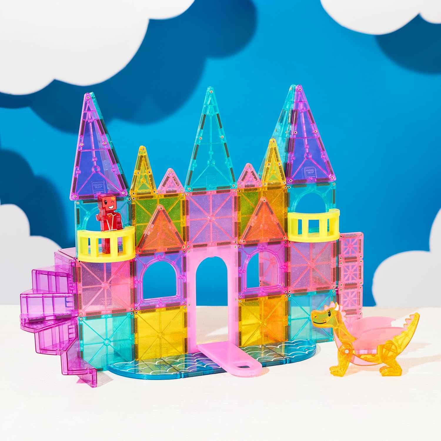 MAGNA-TILES - Castle DLX + Micromags - 48 Piece Set image number 5