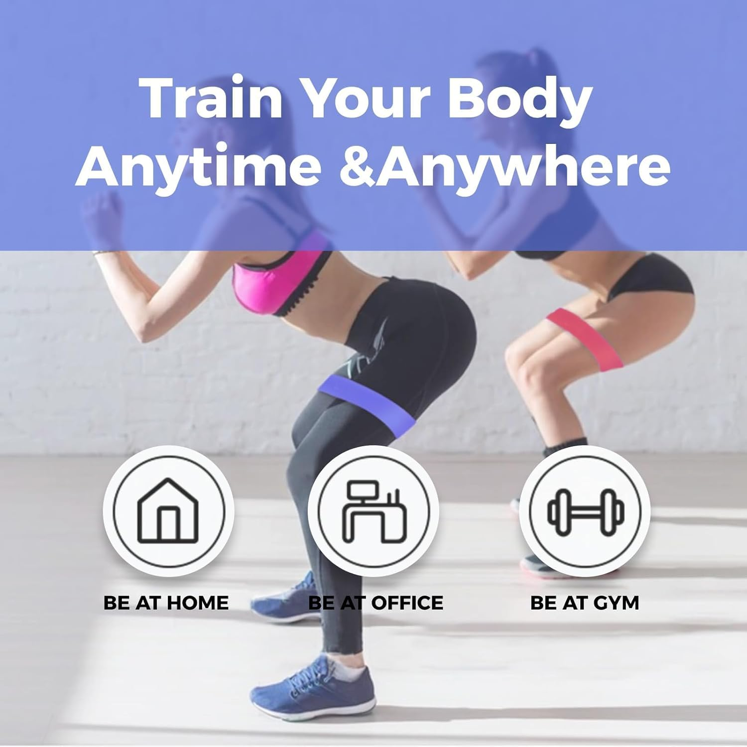 Color Resistance Bands Set of 5, Skin-Friendly Exercise Loop Bands with Different Resistance Levels, Durable and Portable, Ideal for Home Gym, Yoga, Strength Training image number 3