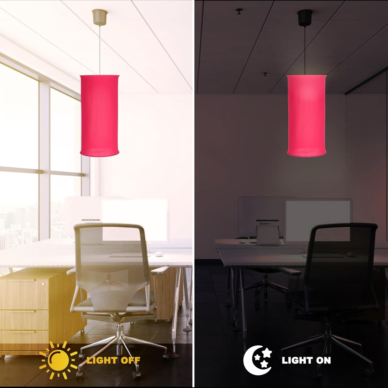 Cloth Hanging Lamp Shade E27 Foldable Red Fabric Lampshade and Table Lamp 35Cm Suitable for Living Room and Office Lighting image number 6