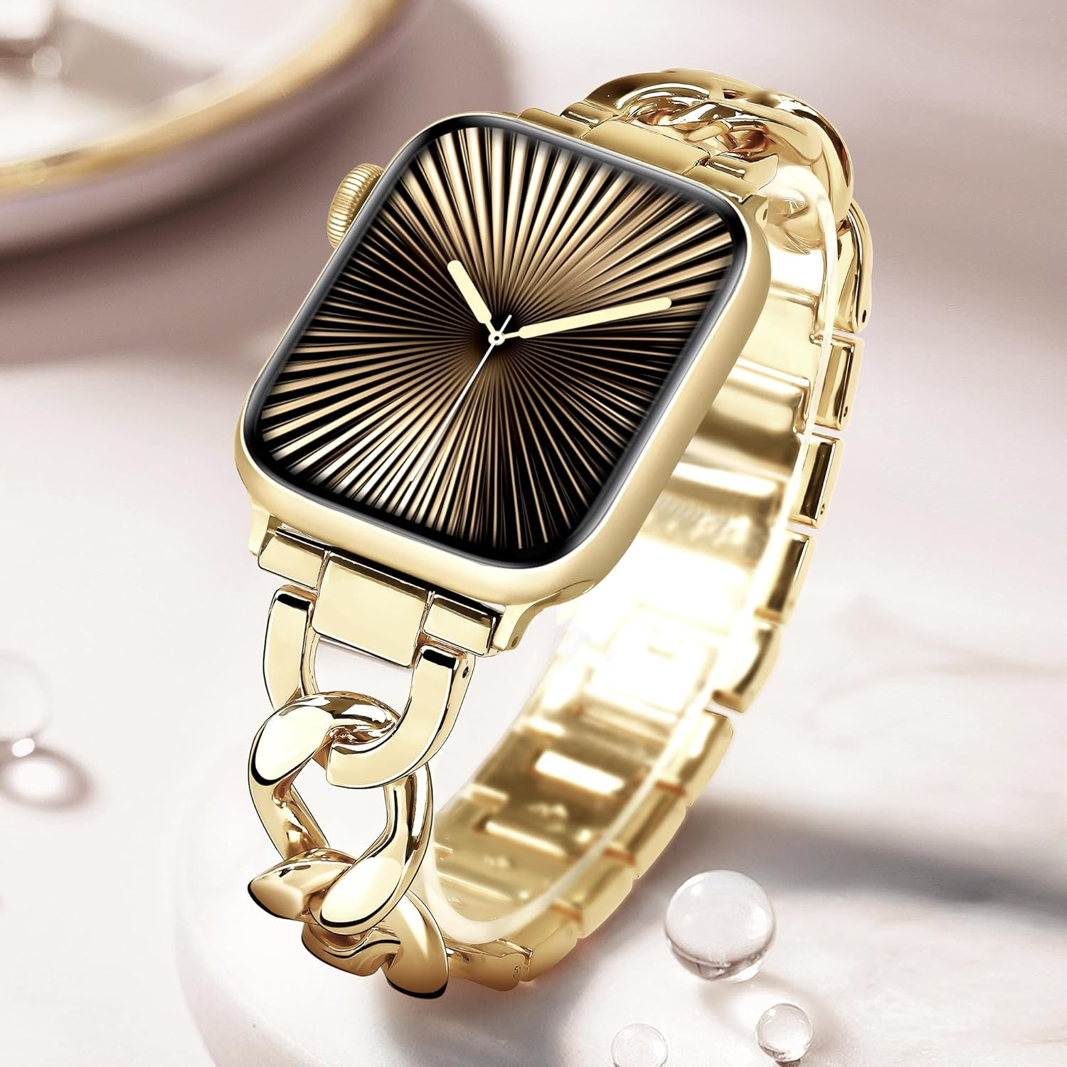 Ocaer Compatible with Apple Watch 46Mm 45Mm 44Mm 42Mm 41Mm 40Mm 38Mm 49Mm, Cowboy Chain Metal Band for Iwatch Series 11 10 9 8 7 6 5 4 Ultra SE 3 2 1,Slim Apple Watch Bracelet Strap for Women Girls image number 4