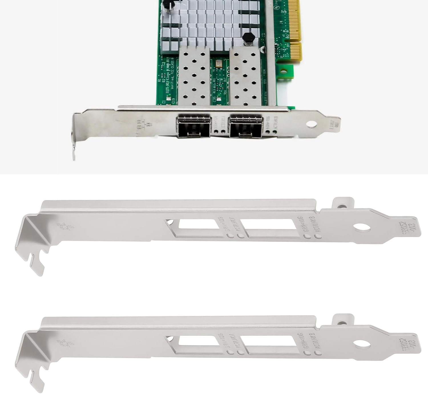 Emagtech 2Pcs Computer Network Card Full Height Bracket Compatible with Intel X520-DA2, 2 SFP+ 10G image number 6