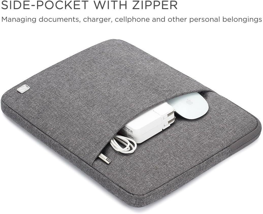 NIDOO 15.6 Inch Laptop Sleeve Case Water-Resistant Protective Cover Portable Computer Carrying Bag Pouch for 15.6" Lenovo Thinkpad T580 / 15.6" Lenovo Thinkpad X1 Extreme / 15.6" Acer Swift 3, Grey