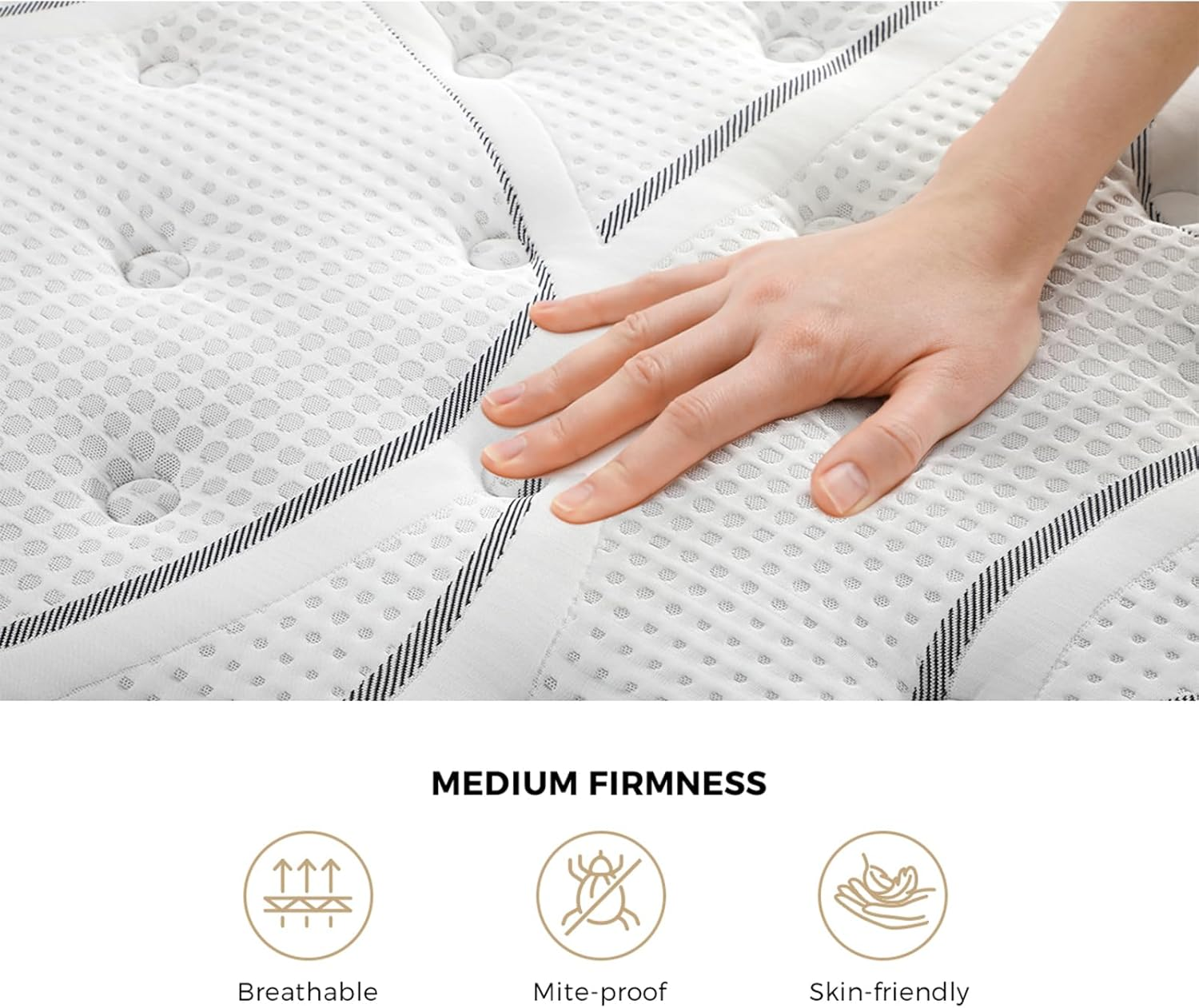 BEDRA BEDDING 21Cm Mattress Single Size with Bonnel Spring Tight Top Bed Mattress Medium Firm image number 2