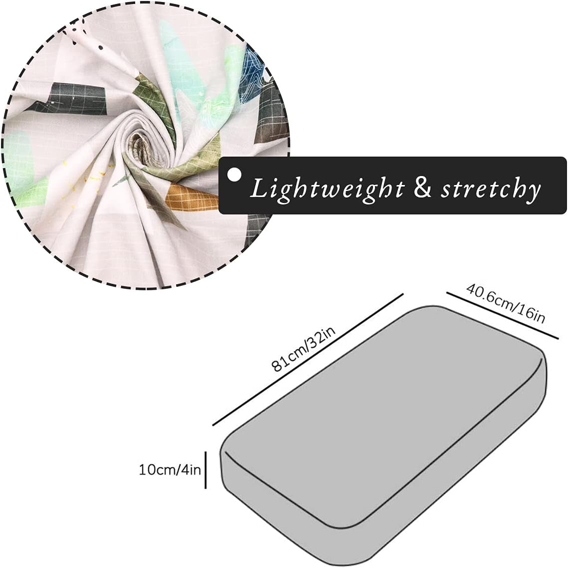 Changing Pad Cover Diaper Changing Mat Cover Sheets for Newborn Boys Soft Breathable Nursery Changing Table Sheets Mountains - Flower image number 5