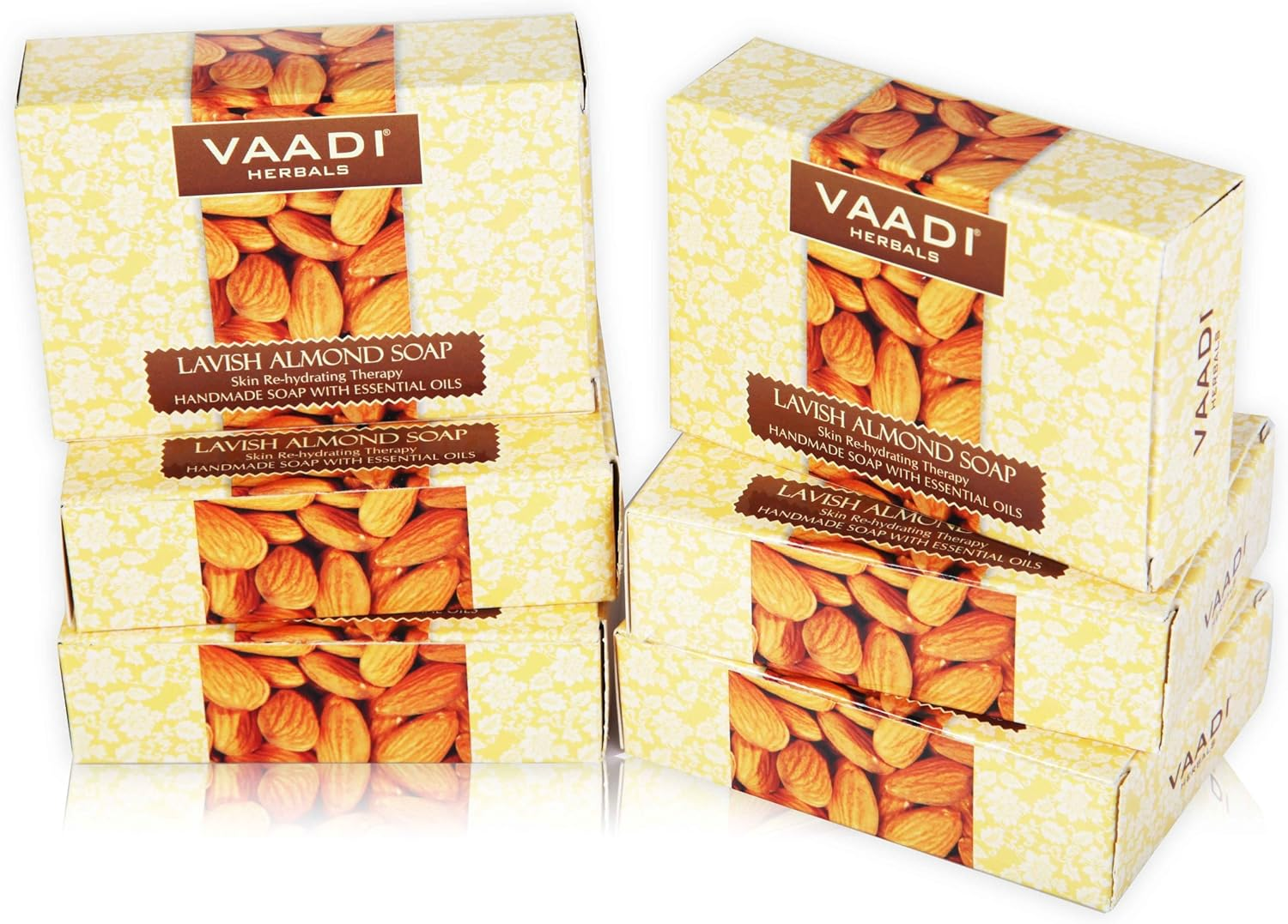 Elbow Foot Knee Scrub Soap (Bar Soap) with Almond and Walnut Scrub - Each 2.65 Oz - Pack of 6 (16 Oz) - Vaadi Herbals