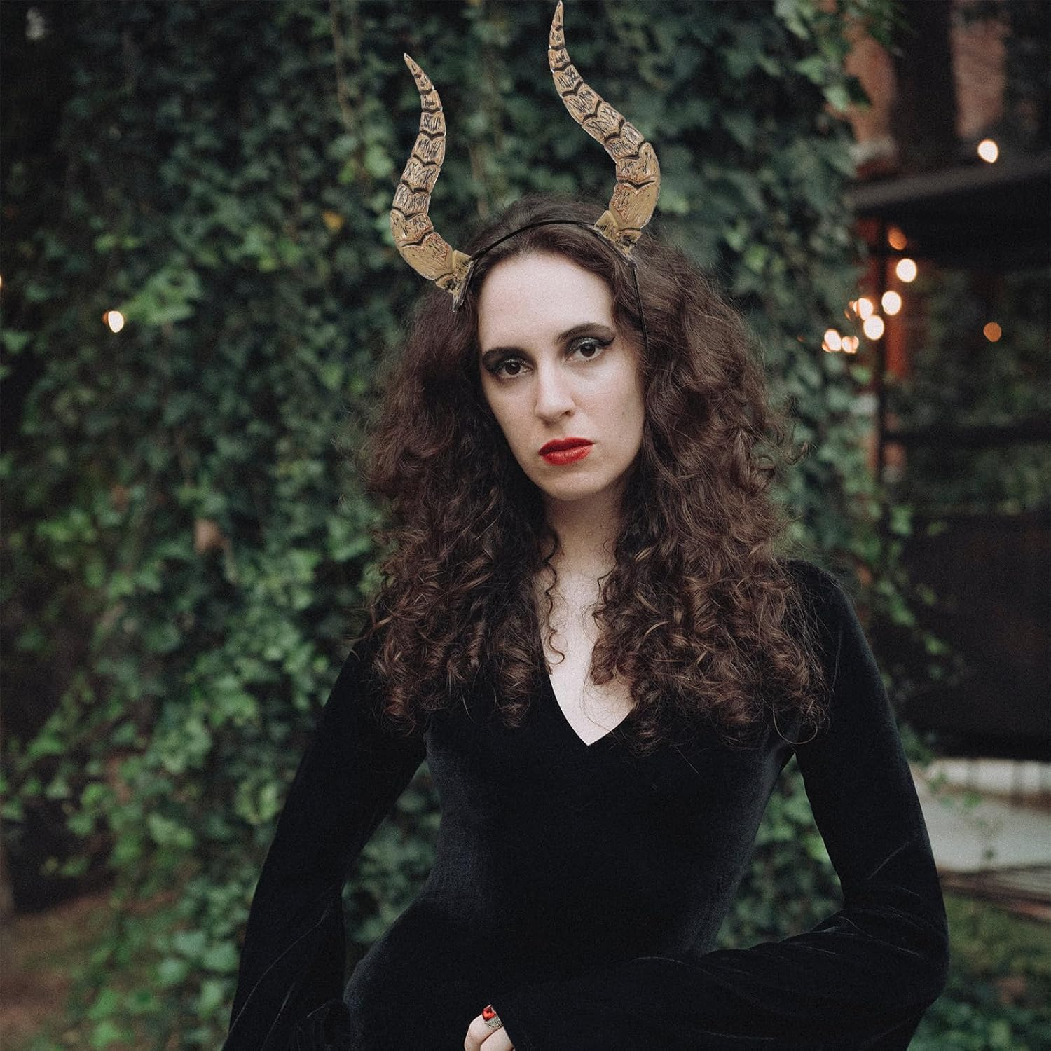 MAGICLULU 1Pcs Halloween Horns Gothic Antelope Horn Headband Devil Horns Headband for Party Cosplay image number 1
