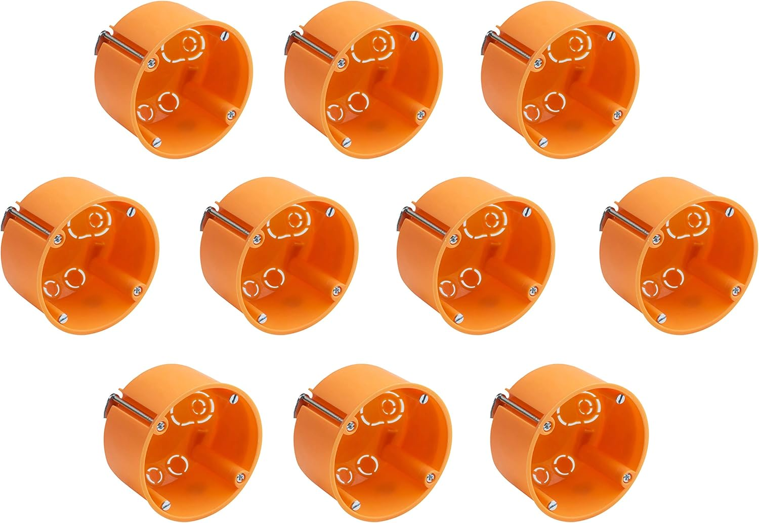 Meister Flush-Mounted Cavity Wall Socket &ndash; 60 Mm Deep &ndash; Orange &ndash; Pack of 25 &ndash; Diameter 68 Mm Milling Hole &ndash; for Installation of Switches & Sockets/Junction Box/Switch Box/Cavity Wall Device Box image number 3