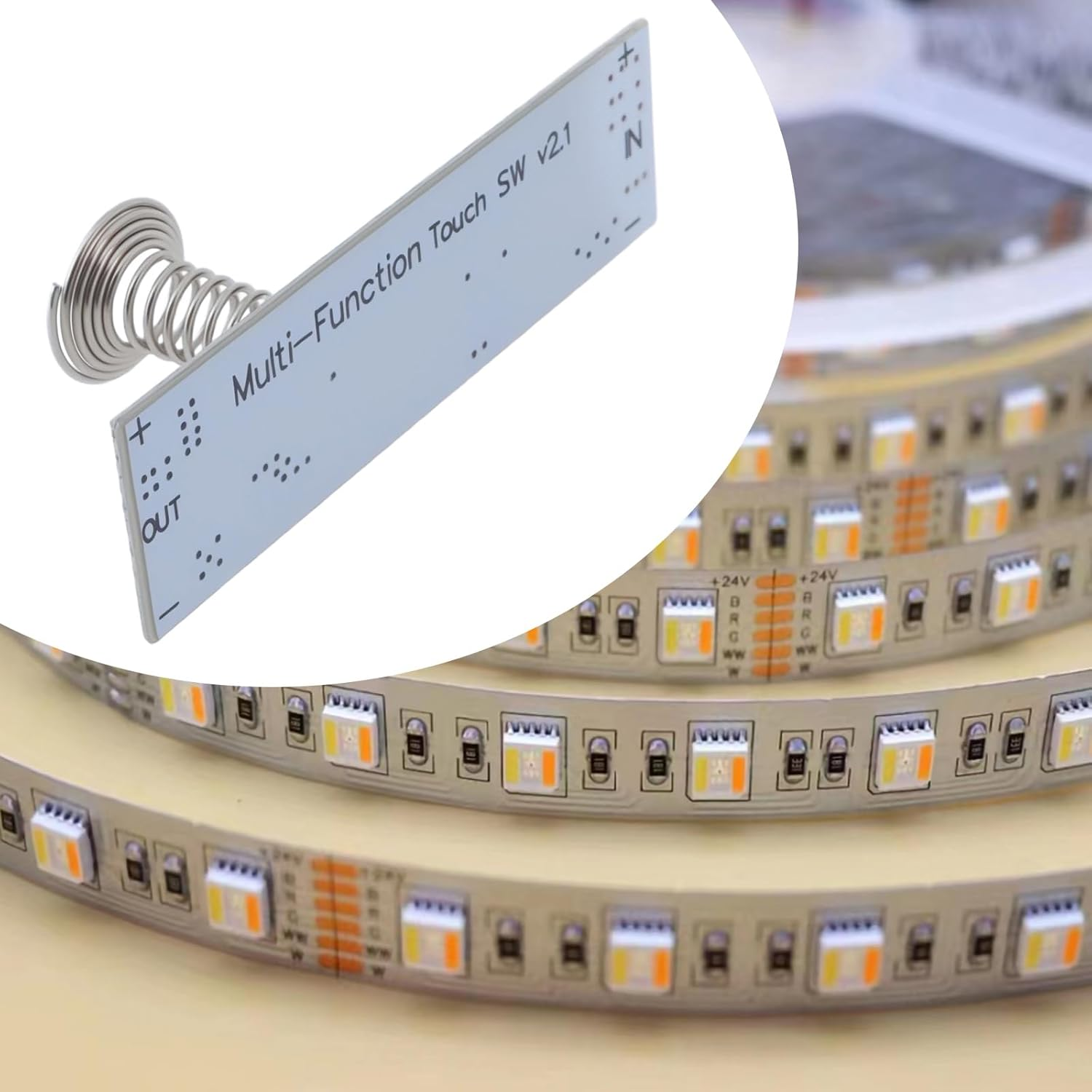 Emsea 8Pcs Touch LED Dimmer Module DC 5-24V Switch Module for DIY Wardrobe Cabinet Lights, Display Cabinet Lights, LED Hard Light Strips, Light Belts image number 1