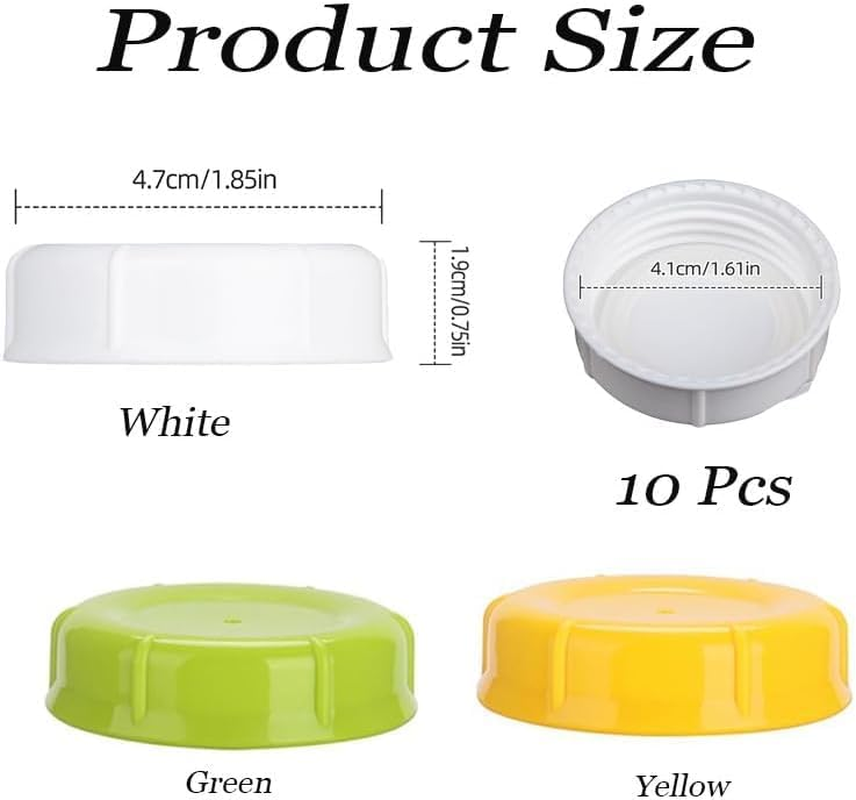 Narrow Milk Bottle Caps, 10Pcs White, Leak Proof Design, Round, PP Material, Suitable for Wide Neck Bottles and Milk Bottles image number 2